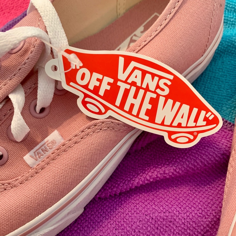 Light pink lace up Vans